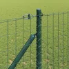 Kerítés oszlopokkal Zöld 1 x 25 m Acél