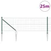 Kerítés oszlopokkal Zöld 0.8 x 25 m Acél