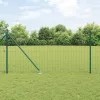 Kerítés oszlopokkal Zöld 1 x 25 m Acél