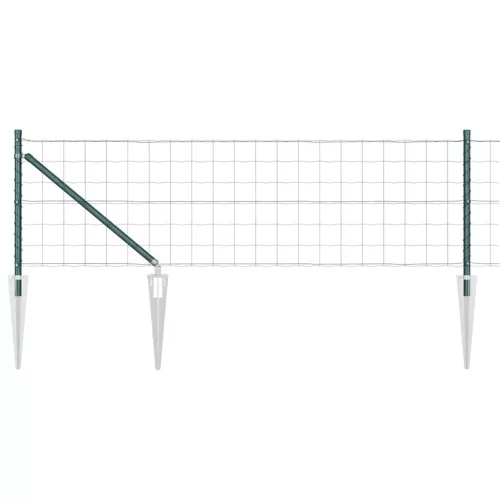 Kerítés oszlopokkal Zöld 0.8 x 25 m Acél