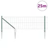 Kerítés oszlopokkal Zöld 0.8 x 25 m Acél