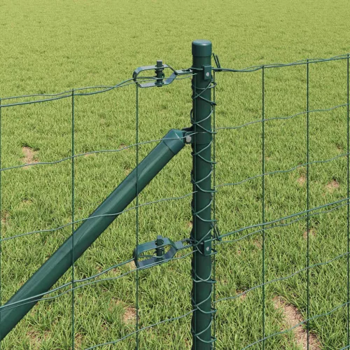 Kerítés oszlopokkal Zöld 0.8 x 25 m Acél
