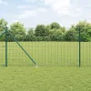Kerítés oszlopokkal Zöld 1 x 25 m Acél