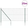 Kerítés oszlopokkal Zöld 1 x 25 m Acél