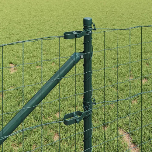 Kerítés oszlopokkal Zöld 0,6 x 10 m Acél