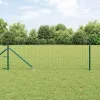 Kerítés oszlopokkal Zöld 0.8 x 10 m Acél