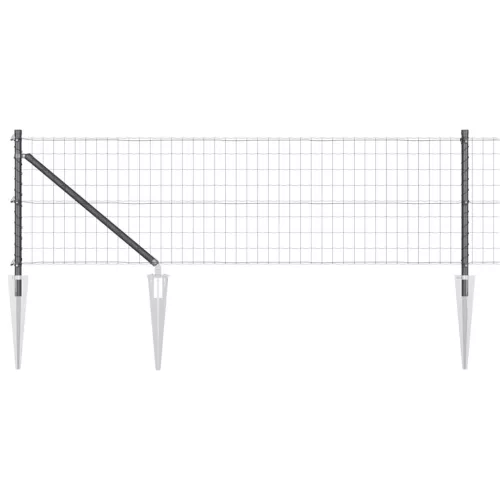 Kerítés oszlopokkal Szürke 0,6 x 10 m Acél