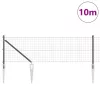 Kerítés oszlopokkal Szürke 0.8 x 10 m Acél