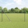 Kerítés oszlopokkal Szürke 1.6 x 10 m Acél