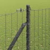 Kerítés oszlopokkal Szürke 1.6 x 10 m Acél