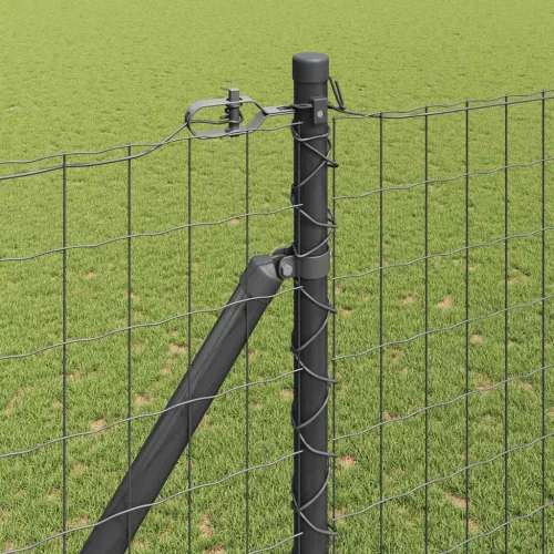 Kerítés oszlopokkal Szürke 1.6 x 10 m Acél