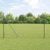 Kerítés oszlopokkal Szürke 1.6 x 10 m Acél