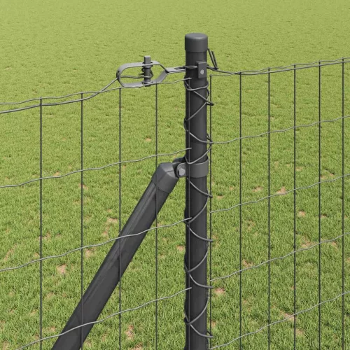 Kerítés oszlopokkal Szürke 1.6 x 10 m Acél