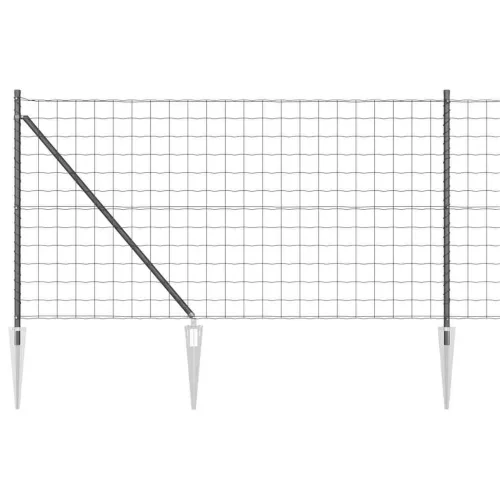 Kerítés oszlopokkal Szürke 1 x 10 m Acél