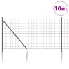 Kerítés oszlopokkal Szürke 1 x 10 m Acél