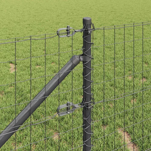Kerítés oszlopokkal Szürke 0,6 x 25 m Acél