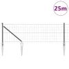 Kerítés oszlopokkal Szürke 0,6 x 25 m Acél