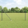 Kerítés oszlopokkal Szürke 1 x 25 m Acél