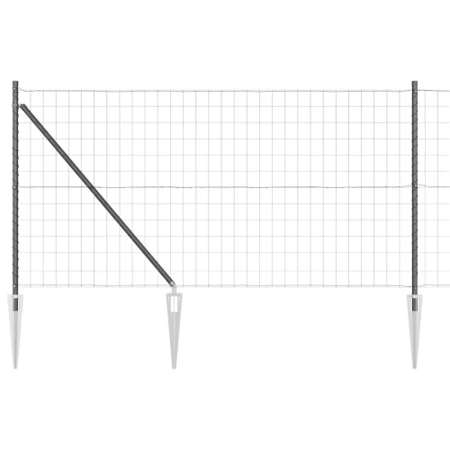 Kerítés oszlopokkal Szürke 1 x 25 m Acél