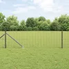 Kerítés oszlopokkal Szürke 0.8 x 25 m Acél