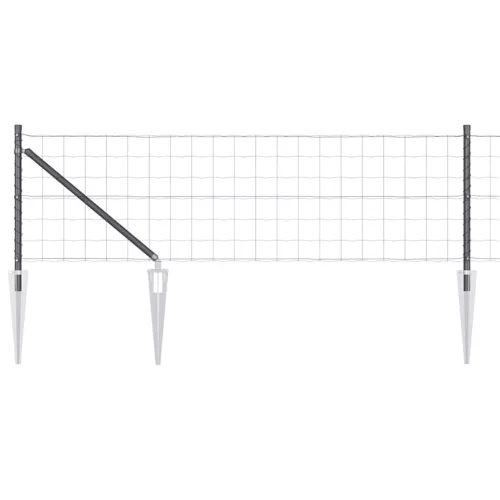 Kerítés oszlopokkal Szürke 0.8 x 25 m Acél
