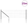 Kerítés oszlopokkal Szürke 0.8 x 25 m Acél