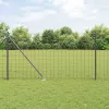 Kerítés oszlopokkal Szürke 1 x 25 m Acél