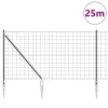 Kerítés oszlopokkal Szürke 1 x 25 m Acél