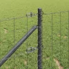 Kerítés oszlopokkal Szürke 1 x 25 m Acél