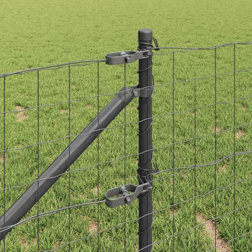 Kerítés oszlopokkal Szürke 0.8 x 10 m Acél