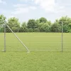 Kerítés oszlopokkal Ezüst 1.4 x 10 m Acél