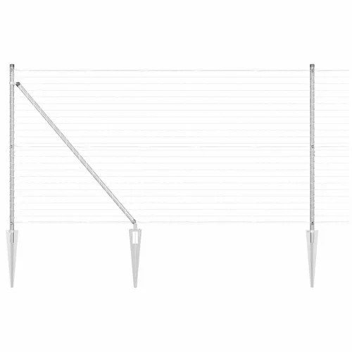 Kerítés oszlopokkal Ezüst 1.4 x 10 m Acél