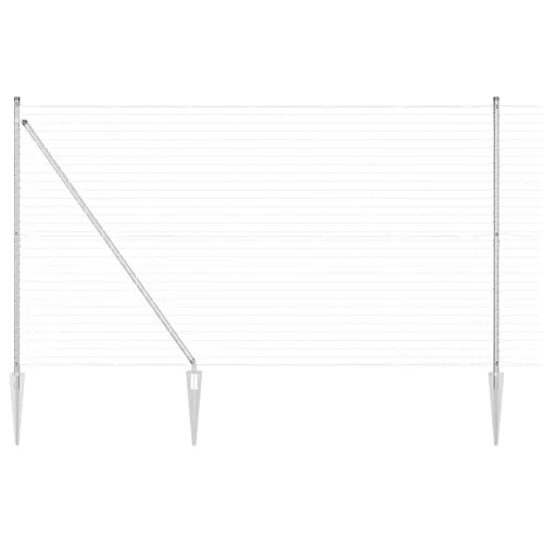 Kerítés oszlopokkal Ezüst 1.6 x 10 m Acél