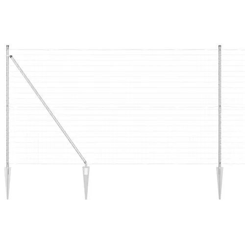 Kerítés oszlopokkal Ezüst 1.6 x 10 m Acél