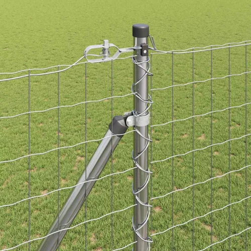 Kerítés oszlopokkal Ezüst 1.6 x 10 m Acél