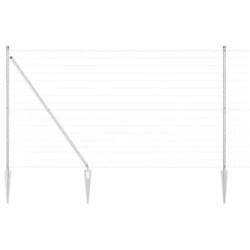 Kerítés oszlopokkal Ezüst 1.5 x 10 m Acél