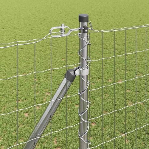 Kerítés oszlopokkal Ezüst 1.5 x 10 m Acél