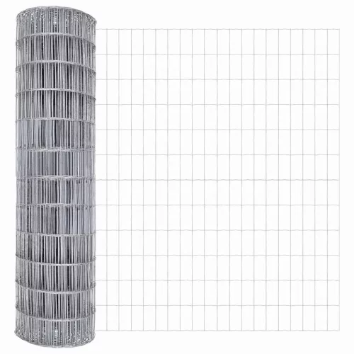 Kerítés oszlopokkal Ezüst 1.5 x 10 m Acél