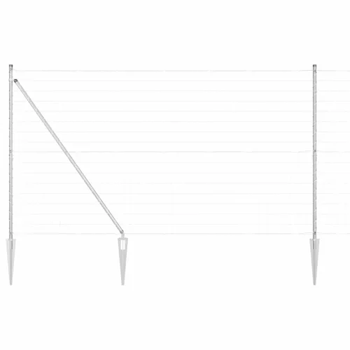 Kerítés oszlopokkal Ezüst 1.6 x 10 m Acél