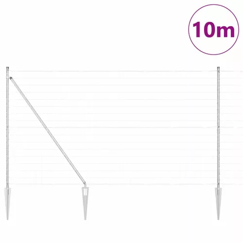 Kerítés oszlopokkal Ezüst 1.6 x 10 m Acél