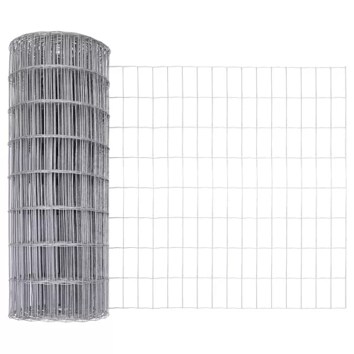 Kerítés oszlopokkal Ezüst 0,6 x 25 m Acél