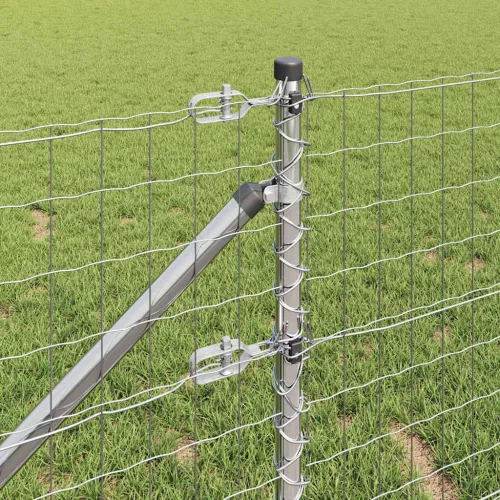 Kerítés oszlopokkal Ezüst 0.8 x 25 m Acél