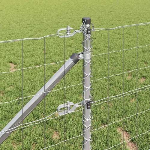 Kerítés oszlopokkal Ezüst 0.8 x 25 m Acél