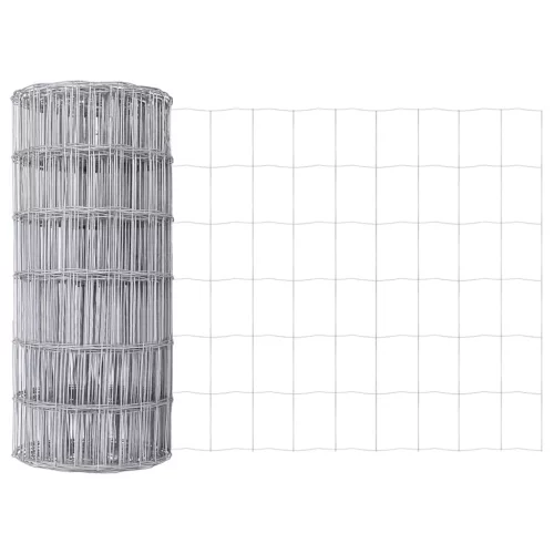 Kerítés oszlopokkal Ezüst 0.8 x 25 m Acél