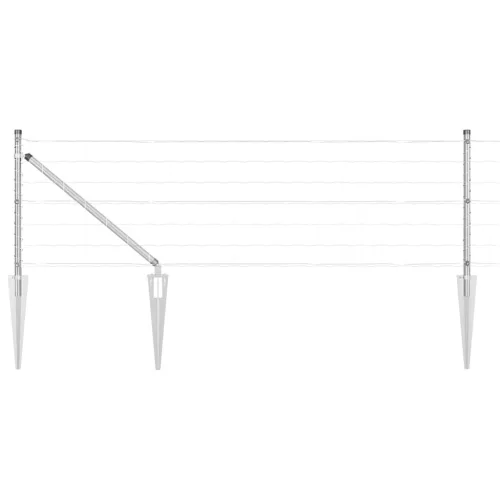 Kerítés oszlopokkal Ezüst 0,6 x 25 m Acél