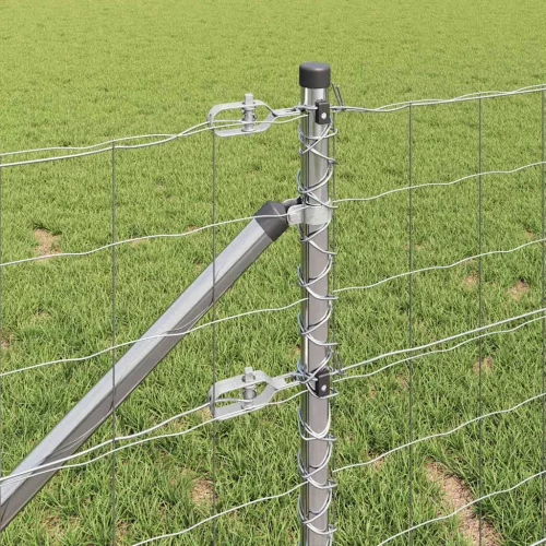 Kerítés oszlopokkal Ezüst 0,6 x 25 m Acél