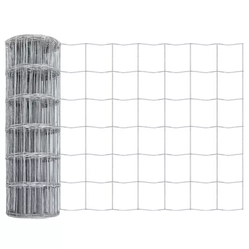 Kerítés oszlopokkal Ezüst 0,6 x 25 m Acél