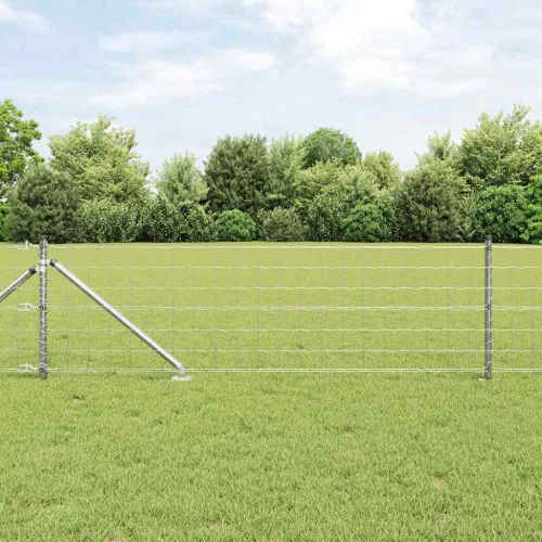 Kerítés oszlopokkal Ezüst 0.8 x 25 m Acél