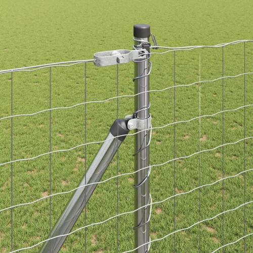 Kerítés oszlopokkal Ezüst 1.5 x 10 m Acél
