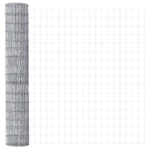 Kerítés oszlopokkal Ezüst 1.5 x 10 m Acél